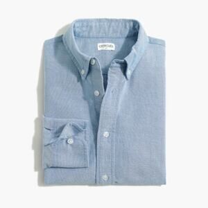 Crewcuts by J.Crew Long-Sleeve Stretch Oxford Shirt Boys Size 8 Blue Button Down